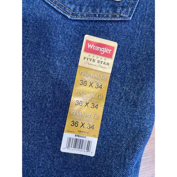 Mens Wrangler Relaxed Fit Blue Denim Jeans Size 36W X 34L Western Work - Picture 3 of 10